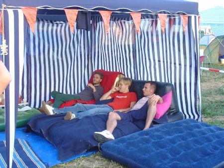 Three dj's in a tent ;-)